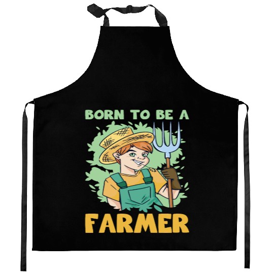 Farming born to be a farmer farmers farm Kitchen Aprons