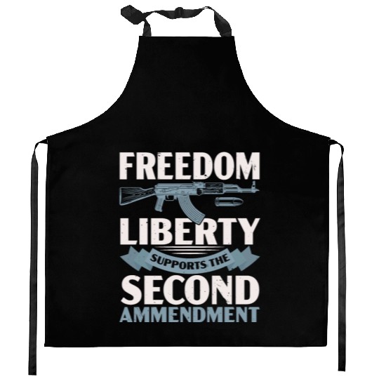 Freedom Liberty Supports The Second Amendment Kitchen Aprons
