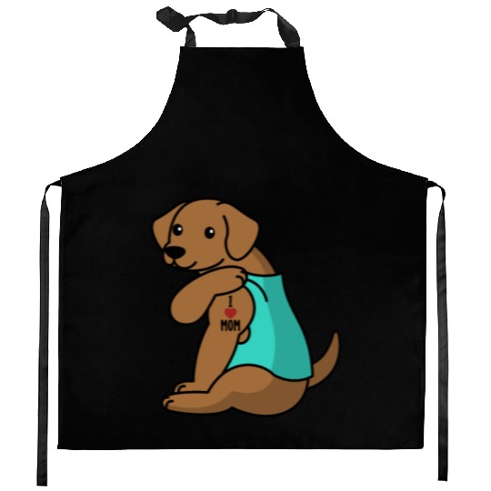 I Love Mom Tattoo Vizsla Kitchen Aprons