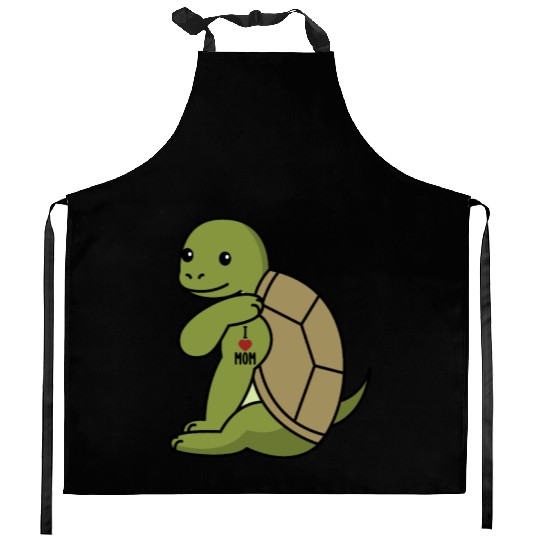 I Love Mom Tattoo Tortoise Kitchen Aprons