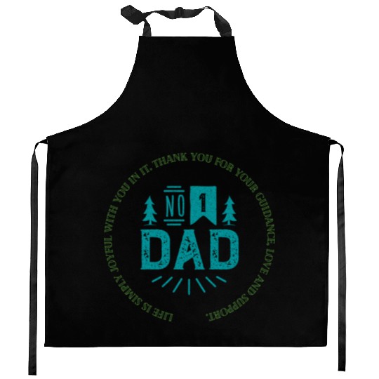 No.1 Dad Vintage Circle Badge Father's Day Kitchen Aprons