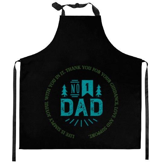 No.1 Dad Vintage Circle Badge Father's Day Kitchen Aprons