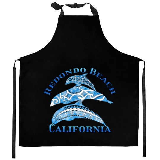 Redondo Beach California Vacation Tribal Dolphins Kitchen Aprons