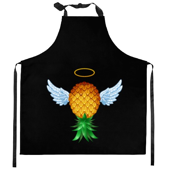 Cute Swinger Upside Down Pineapple Angel Wings Kitchen Aprons