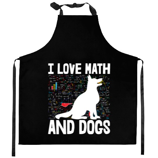 I Love Math & Dogs Kitchen Aprons