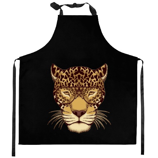 Leopard Punk Style Kitchen Aprons