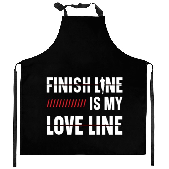 Finish Line Is My Love Line Runner Marathon Kitchen Aprons