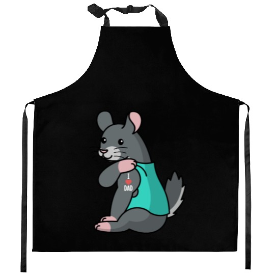 I Love Dad Chinchilla Kitchen Aprons