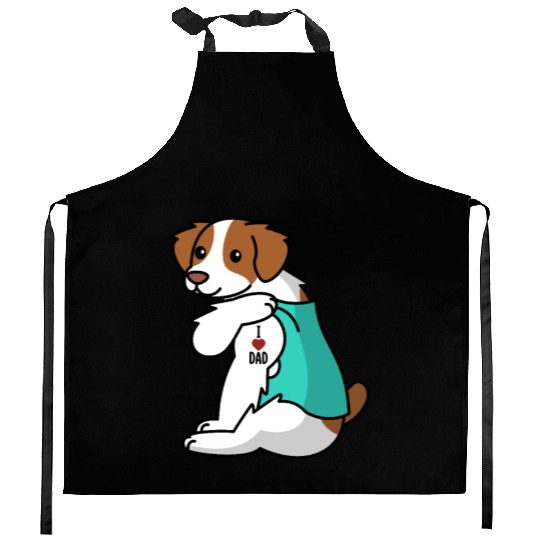 I Love Dad Brittany Spaniel Kitchen Aprons