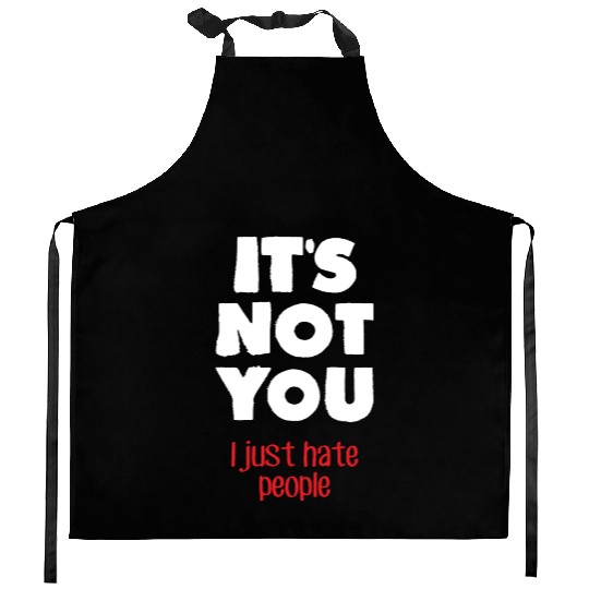 I hate people (dark) Kitchen Aprons