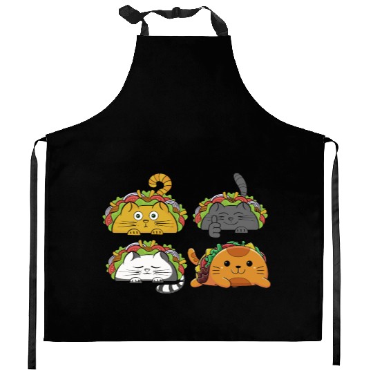 Cute Taco Cats Mexican Taco Lover Kitchen Aprons