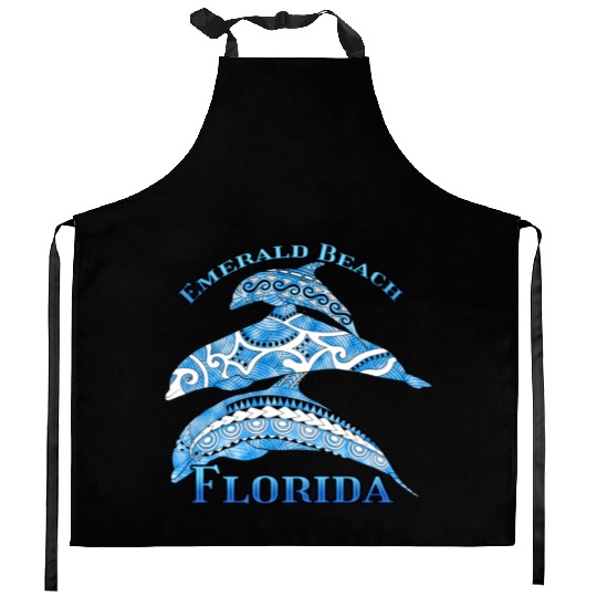 Emerald Beach FloridaVacation Tribal Dolphins Kitchen Aprons