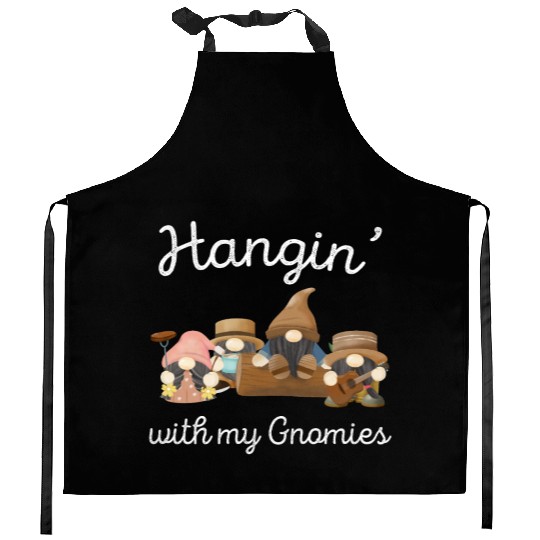 Funny Gnomes Gardening Gnome Guitar Kitchen Aprons