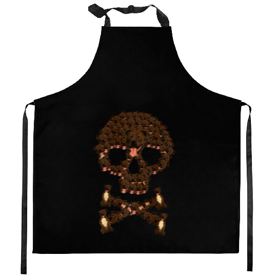 Pitbull Dog Skull Vintage Kitchen Aprons Dog Lover Kitchen Aprons