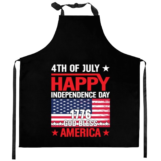 4th Of July Happy Independence Day 1776 Kitchen Aprons