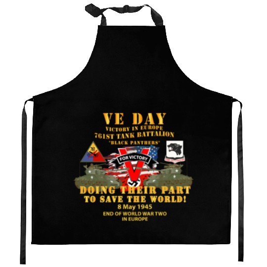 Army 761st Tank Bn VE Day Victory in Europe Day En Kitchen Aprons