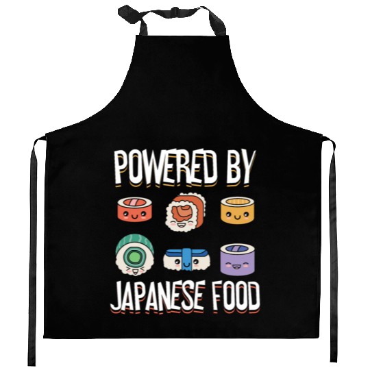 Powered By Japanese Food Sushi Lover Japan Kitchen Aprons