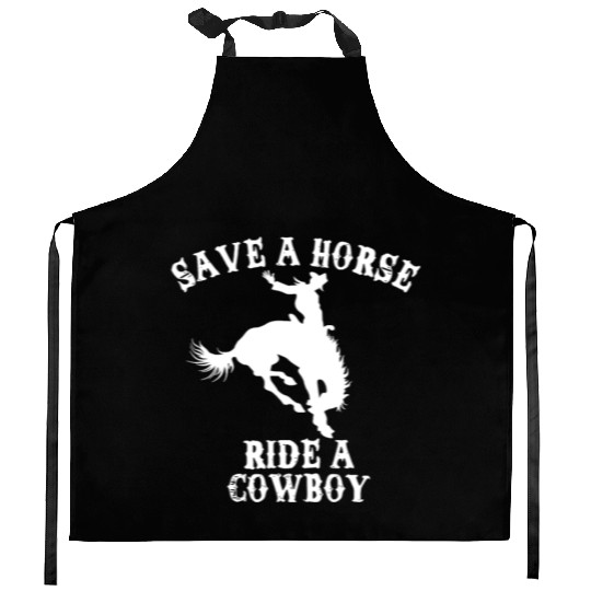 horse cowboy Kitchen Aprons
