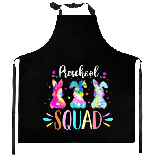 Cute Bunnies Preschool Teacher Squad Easter Day Kitchen Aprons