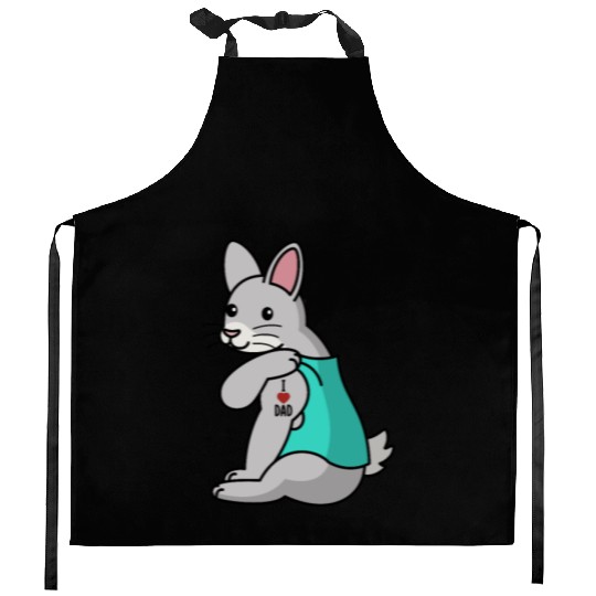 I Love Dad Rabbit Kitchen Aprons