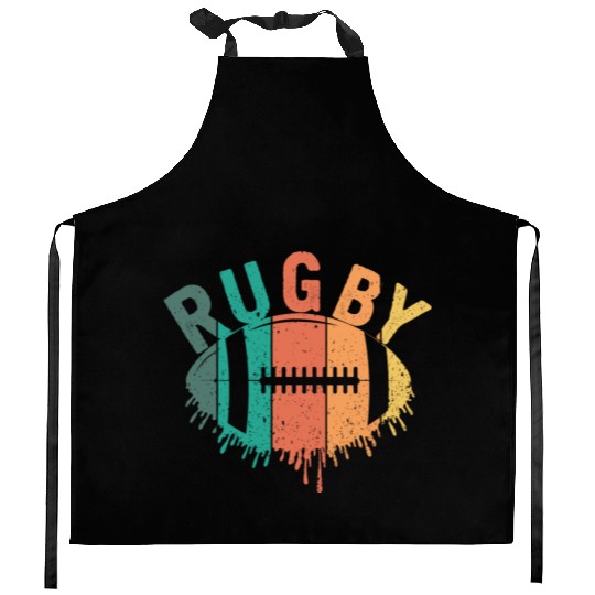 Vintage Rugby Player Coach Rugby Lover Kitchen Aprons