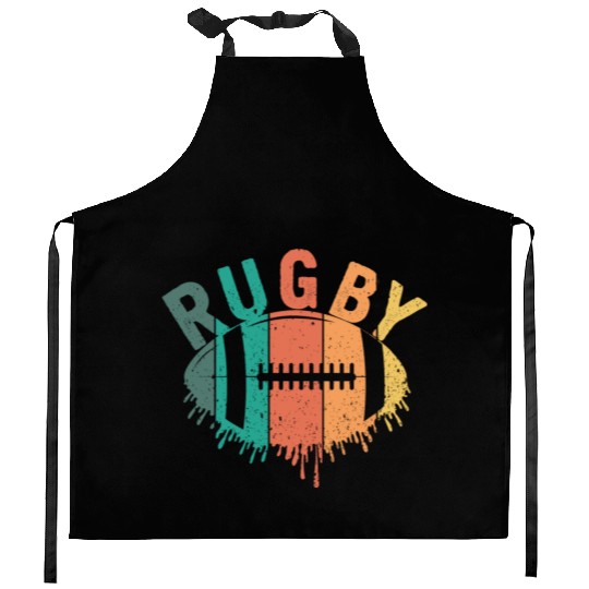 Vintage Rugby Player Coach Rugby Lover Kitchen Aprons