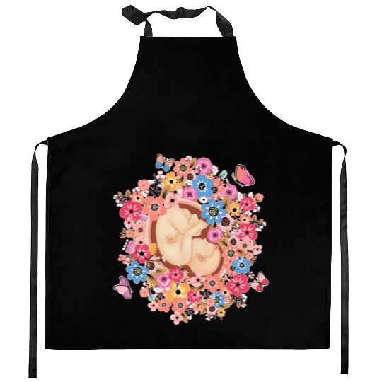 Midwife Flowers Butterfly Baby Doula Kitchen Aprons