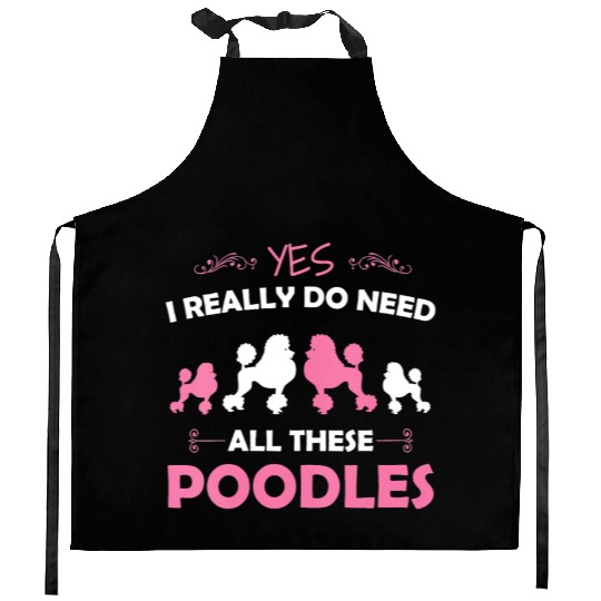 Womens Funny Standard Poodle Dog Lover Puppy Breed Kitchen Aprons