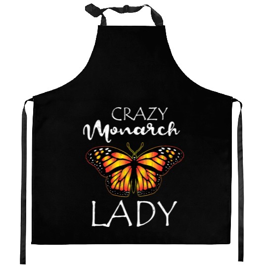 Crazy Monarch Butterfly Lady Butterflie Lover Cute Kitchen Aprons