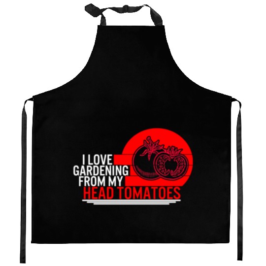Tomato Vegetable Kitchen Aprons, I Love Gardening From My