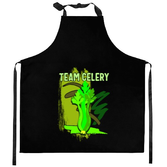 Celery Vegetable Kitchen Aprons, Team Celery Kitchen Aprons,