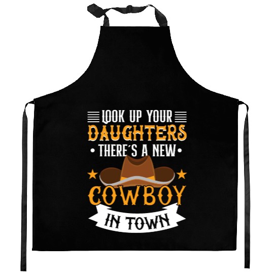 Cowboy Barn Bull Rider Rodeo Country Western Movie Kitchen Aprons