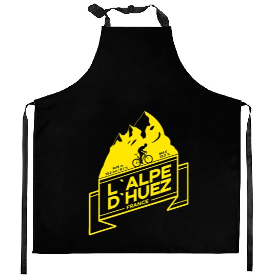 L Alpe D Huez Road Cycling Mountain Climb Kitchen Aprons