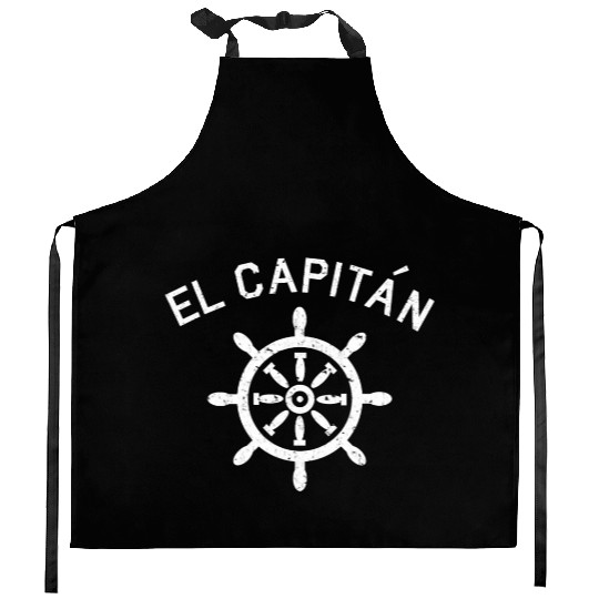 El Capitan Nautical Boating Sailing Fathers Day Kitchen Aprons