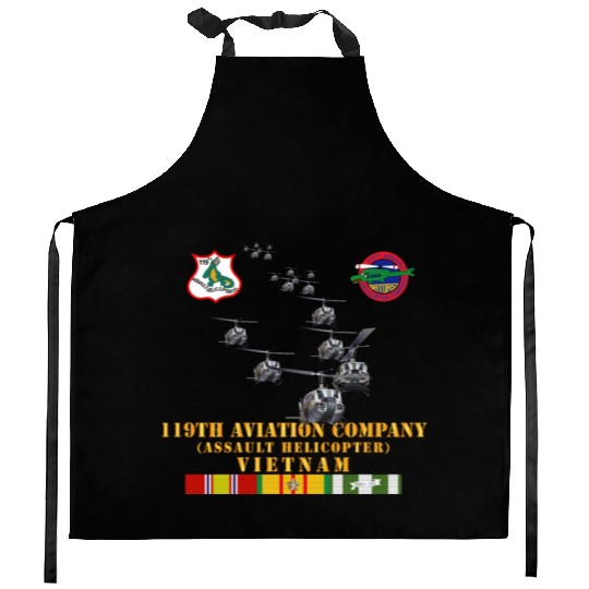Army 119th Aviation Company Assault Helicopter w S Kitchen Aprons
