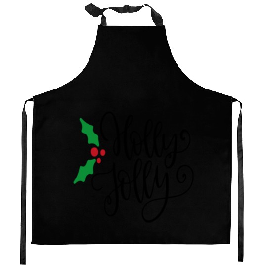 Holly Jolly Mistletoe Holiday Kitchen Aprons