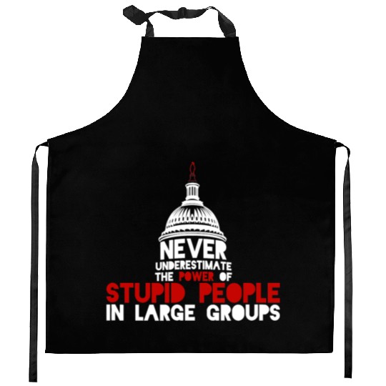 Never Underestimate Stupid People in Large Groups Kitchen Aprons