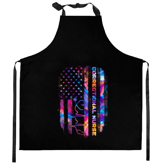 correctional nurse - US flag Kitchen Aprons