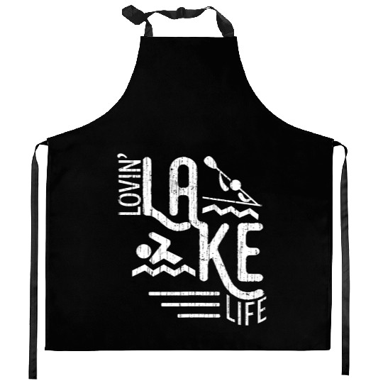 Lovin Lake Life Boating Fun Summer Lake Bum Sailin Kitchen Aprons