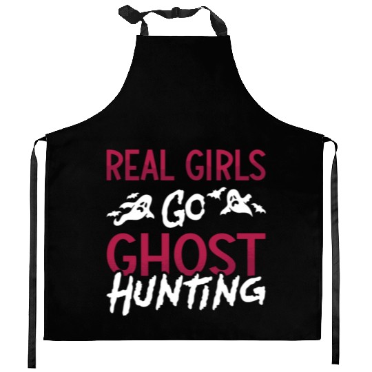 Ghost Hunter Spooky Real Girls Go Ghost Hunting Kitchen Aprons