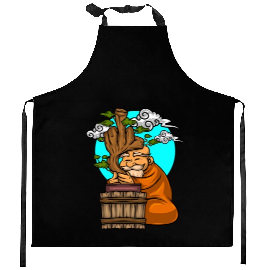 Miniature Trees Bonsai Middle Finger Kitchen Aprons