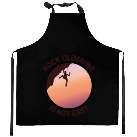 Rock Climbing Rappelling Not Easy Kitchen Aprons