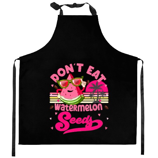 Don't Eat Watermelon Seeds Maternity Summer Fruit Kitchen Aprons