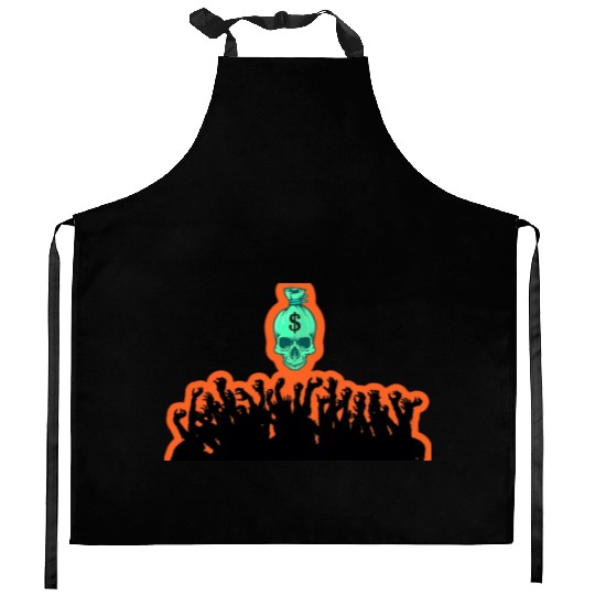 desire for money Kitchen Aprons