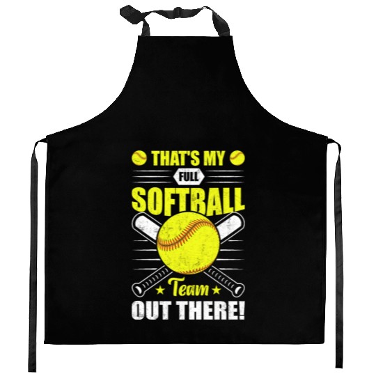 That's My Full Softball Team Out There Funny Kitchen Aprons