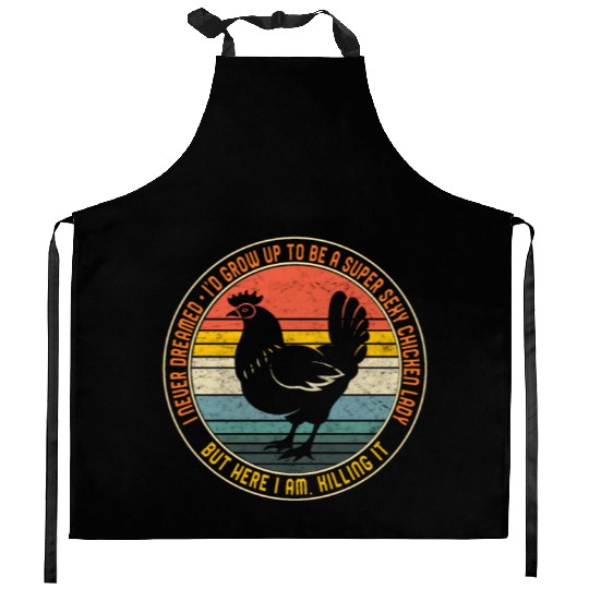 Super Sexy Chicken Lady Kitchen Aprons, Chicken Farmer