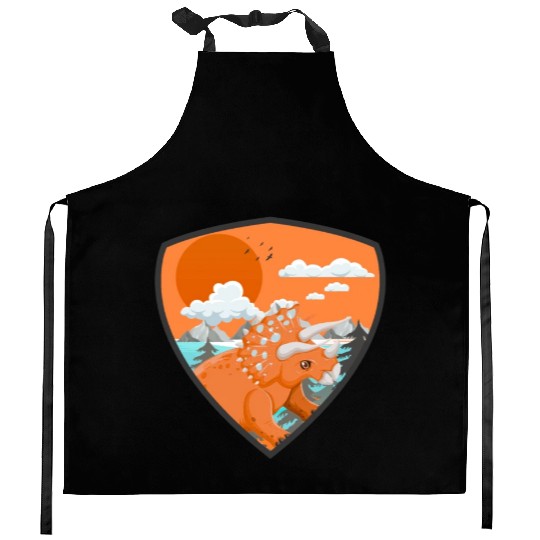 triceratops predators in mountains Kitchen Aprons