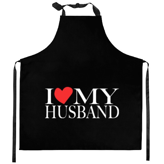 I love my husband Kitchen Aprons