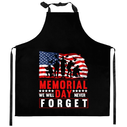 Memorial Day American Flag Soldiers Patriotic US Kitchen Aprons