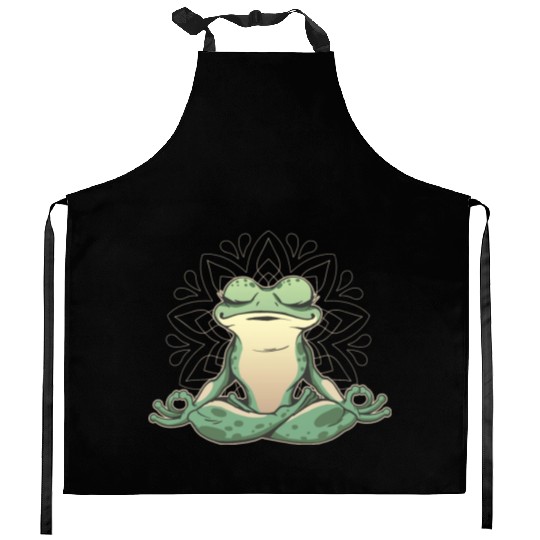 Frog Making Yoga Kitchen Aprons